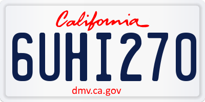 CA license plate 6UHI270