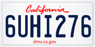 CA license plate 6UHI276