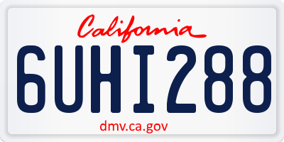 CA license plate 6UHI288