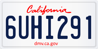 CA license plate 6UHI291