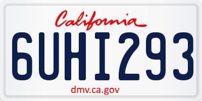 CA license plate 6UHI293