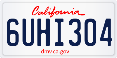 CA license plate 6UHI304