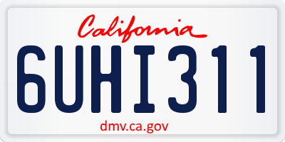 CA license plate 6UHI311