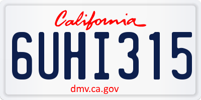 CA license plate 6UHI315