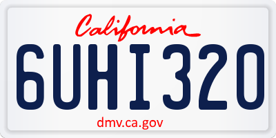 CA license plate 6UHI320