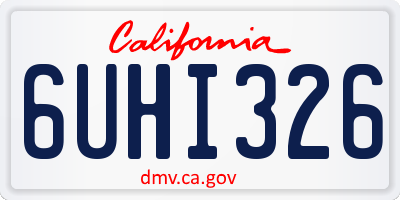 CA license plate 6UHI326