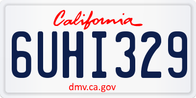 CA license plate 6UHI329
