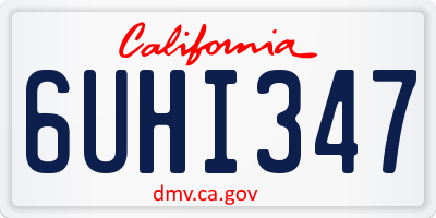 CA license plate 6UHI347