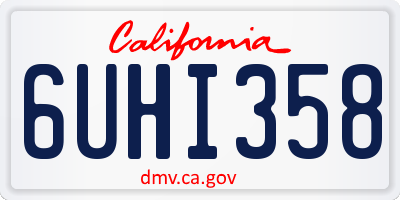 CA license plate 6UHI358