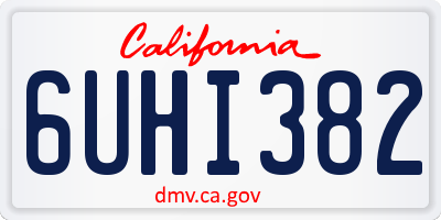 CA license plate 6UHI382