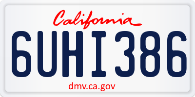 CA license plate 6UHI386