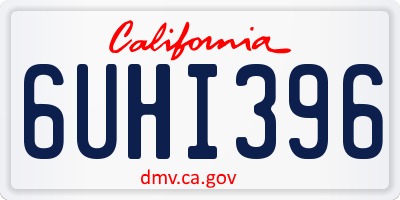 CA license plate 6UHI396