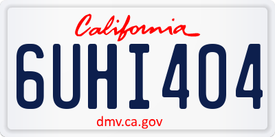 CA license plate 6UHI404