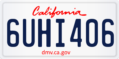 CA license plate 6UHI406