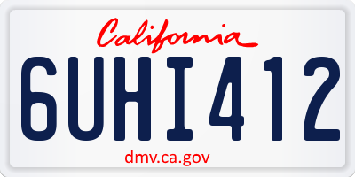 CA license plate 6UHI412