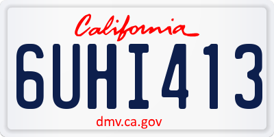 CA license plate 6UHI413
