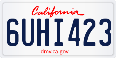 CA license plate 6UHI423