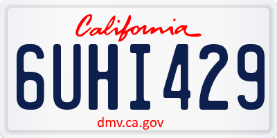 CA license plate 6UHI429