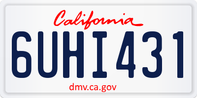 CA license plate 6UHI431