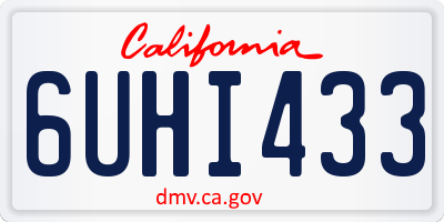 CA license plate 6UHI433