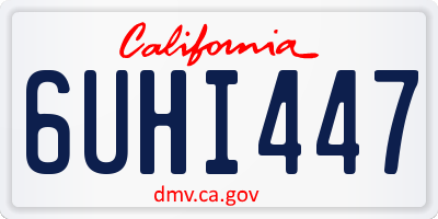 CA license plate 6UHI447