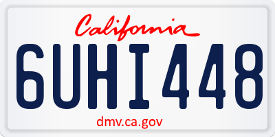 CA license plate 6UHI448