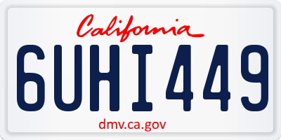 CA license plate 6UHI449
