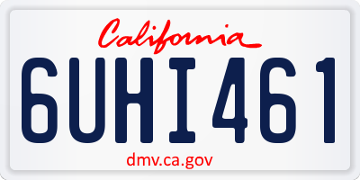 CA license plate 6UHI461