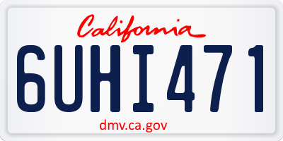 CA license plate 6UHI471