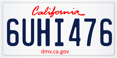 CA license plate 6UHI476
