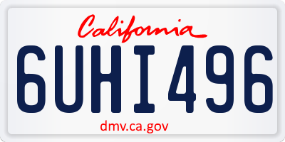 CA license plate 6UHI496