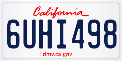CA license plate 6UHI498
