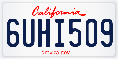 CA license plate 6UHI509