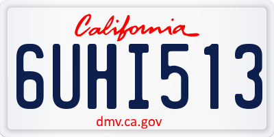 CA license plate 6UHI513