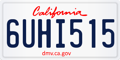 CA license plate 6UHI515
