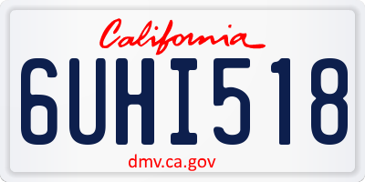 CA license plate 6UHI518