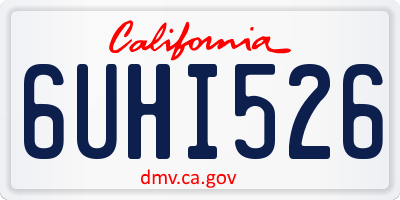 CA license plate 6UHI526
