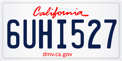 CA license plate 6UHI527