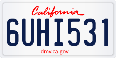 CA license plate 6UHI531