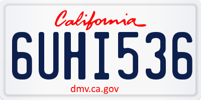 CA license plate 6UHI536