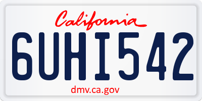 CA license plate 6UHI542