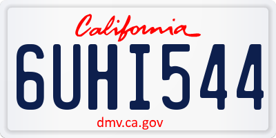 CA license plate 6UHI544