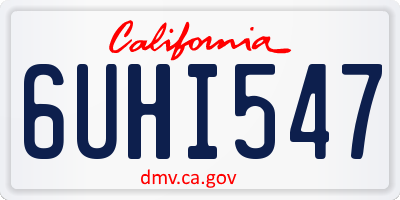 CA license plate 6UHI547