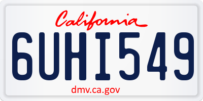 CA license plate 6UHI549