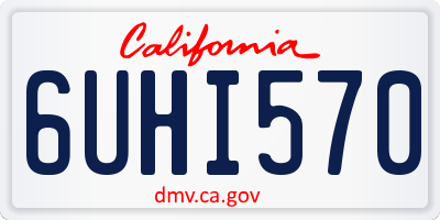 CA license plate 6UHI570