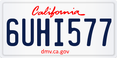 CA license plate 6UHI577