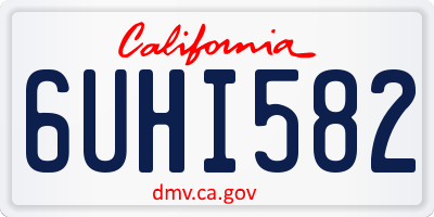 CA license plate 6UHI582