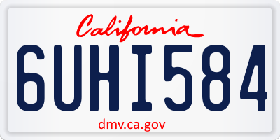 CA license plate 6UHI584