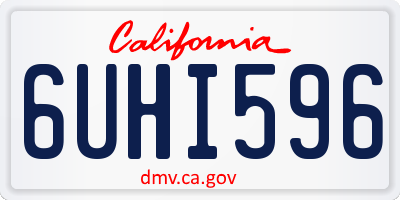 CA license plate 6UHI596
