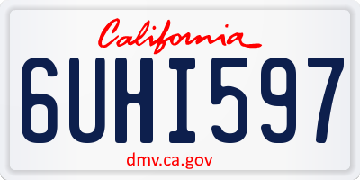 CA license plate 6UHI597